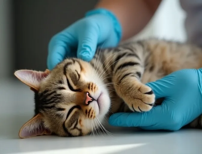 Specialist carefully handling a deceased cat with dignity in Mccrae